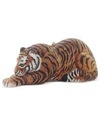 Judith Leiber - Wildcat Bengal Tiger Crystal-Embellished Clutch Bag - Lyst