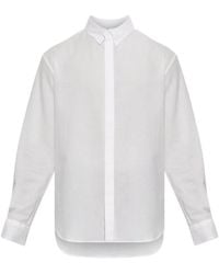 Giorgio Armani - Seersucker-Texture Long-Sleeve Shirt - Lyst