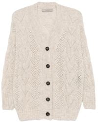 D.exterior - Cardigan Mit Lochstrickmuster - Lyst