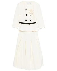 Self-Portrait - Floral-Detail Belted Skirt Suit - Lyst
