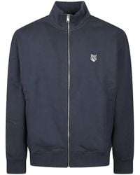 Maison Kitsuné - Fox Head Zip-Up Cotton Sweatshirt - Lyst