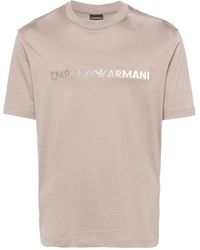 Emporio Armani - T-Shirt mit Logo-Stickerei - Lyst