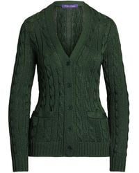 Ralph Lauren - ケーブルニット シルクカーディガン - Lyst