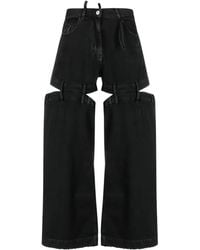 The Attico - Cut-out Wide-leg Jeans - Lyst