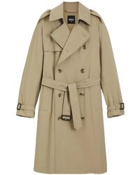 BOSS - Double-Breasted Trench Coat - Lyst