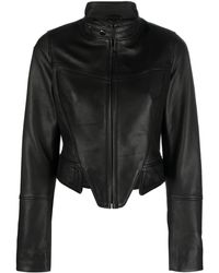 Manokhi - Misha Cropped Leather Jacket - Lyst