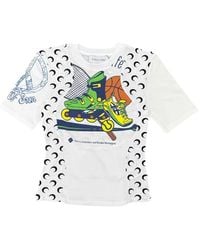 Marine Serre - T-Shirt Met Ronde Hals En Maanprint - Lyst