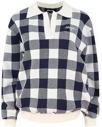 SER.O.YA - Gingham-Pattern Polo Top - Lyst