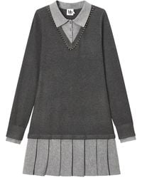 B+ AB - Geplooide Mini-Jurk Verfraaid Met Ketting - Lyst