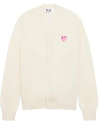 COMME DES GARÇONS PLAY - V-Neck Logo-Patch Cardigan - Lyst