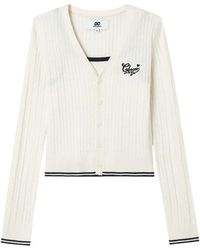 Chocoolate - Ribbed-Knit Striped Cardigan And Top Set (Set Of Two) - Lyst