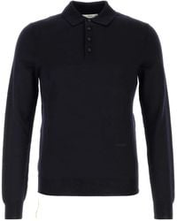 Fendi - Long-Sleeve Wool Polo Shirt - Lyst