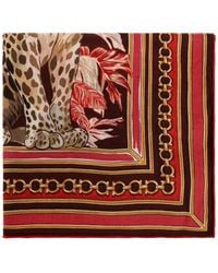 Ferragamo - Animal-Print Gancini-Chain Scarf - Lyst