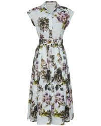 Cara Cara - Octavia Belted Floral-Print Midi Dress - Lyst