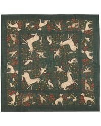 Drake's - Unicorn Print Square Scarf - Lyst
