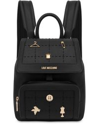 Love Moschino - Pin-embellishment Faux-leather Backpack - Lyst