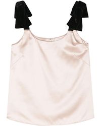 Chloé - Bow-Strap Satin-Finish Top - Lyst