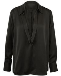 ELEH - Layered-Collar Satin Shirt - Lyst