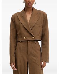 Haveone - Cropped Double-Breasted Blazer - Lyst