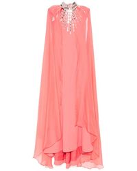 Jean Louis Sabaji - Embellished Cape Dress - Lyst