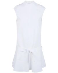 Semicouture - Robe Ceinturée À Design Sans Manches - Lyst