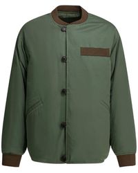 Visvim - Contrast-Trim Button-Up Bomber Jacket - Lyst