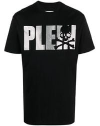 Philipp Plein - Skull and Bones T-Shirt mit Strass - Lyst