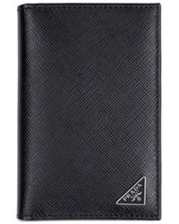 Prada - Folding Leather Card Case - Lyst