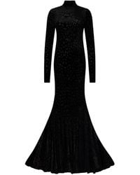 Roberto Cavalli - High-Collar Flared Maxi Dress - Lyst