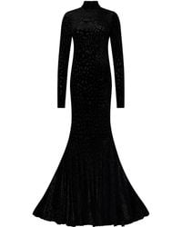 Roberto Cavalli - Flared Maxi-Jurk Met Hoge Kraag - Lyst