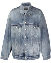 Balenciaga - Veste en jean boutonnée à effet délavé - Lyst