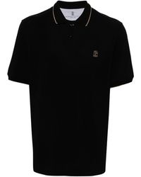 Brunello Cucinelli - Embroidered-Logo Cotton Polo Shirt - Lyst