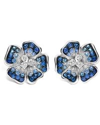 Leo Pizzo - 18Kt Flora Diamond And Sapphire Earrings - Lyst