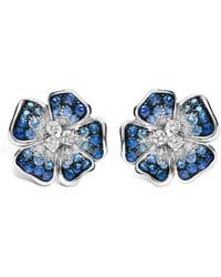 Leo Pizzo - 18Kt Flora Diamond And Sapphire Earrings - Lyst