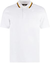 K-Way - Striped-Collar Polo Shirt - Lyst