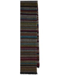 Paul Smith - Signature-Stripe' Lambswool Herringbone Scarf - Lyst