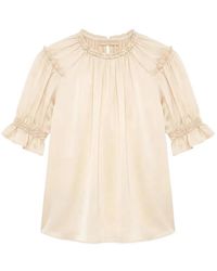 Ulla Johnson - Alina Puffed-Sleeve Silk Blouse - Lyst
