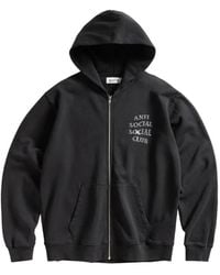 ANTI SOCIAL SOCIAL CLUB - Rhinestone-Embellished Zip-Up Hoodie - Lyst