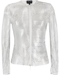 Giorgio Armani - Crew-Neck Mesh T-Shirt - Lyst