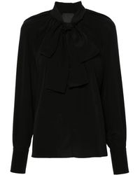Givenchy - Bluse Aus Seidenkrepp Mit 4G - Lyst