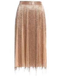 Elie Saab - Bead-Embroidered Fringed Midi Skirt - Lyst