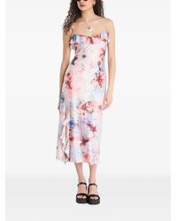 Desigual - Floral-Print Ruffled Maxi Dress - Lyst