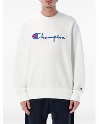Champion - Logo-Embroidered Crew-Neck Sweatshirt - Lyst