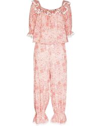 RIXO London Katoen Pyjama Met Bloemenprint in het Roze Dames Kleding voor voor Nachtmode voor Pyjamas 
