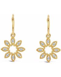 Dinny Hall - 14kt Yellow Gold Jasmine Flower Diamond Earrings - Lyst