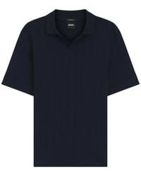 BOSS - Jacquard-Knit Polo Shirt - Lyst