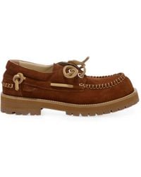 Moschino - Whipstitch Lug-Sole Boat Shoes - Lyst