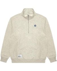 Aape By A Bathing Ape - Aapenow Logo-Appliqué Half-Zip Sweatshirt - Lyst