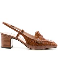 SCAROSSO - Bianca 60Mm Embossed-Crocodile Pumps - Lyst