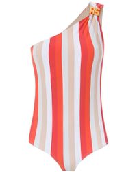 Amir Slama One Shoulder Swimsuit - Rood